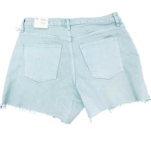 Universal Thread NEW High-Rise Vintage Midi Jean Shorts Mindful Mint Green Sz 10 - Picture 4 of 9